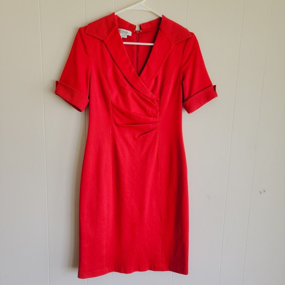 Kay Unger Vibrant Red Midi Dress